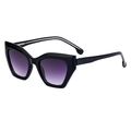 Occhiali da sole cat eye neri con lenti sfumate viola per uno stile urbano alla moda - C1 Nero Doppio Grigio / Montatura Nera Lenti Sfumate Viola