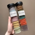 Two jars of colorful elastic hair bands with braided texture for women's high ponytail - Macaron + Forest Series (200 Pcs/Can)