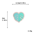 Toppa ricamata a forma di cuore di foglia verde e rosa con misura 6,2 cm - GZ-2778 Con Supporto Adesivo