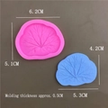 Stampo in silicone rosa a foglia di loto per fondente con venature e misure indicate - Foglia di Loto Piccola