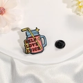 Spilla in smalto con succo d'amore rosa e piccoli dettagli a forma di stella - Cz0415-3