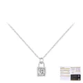 Silver S925 padlock necklace with Moissanite stone and GRA certificate - 925 Silver / 925 Sterling Silver