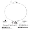 Zilveren roestvrijstalen oceaan ketting met zeester, schelp hangers en parels - Zilveren Zeester Schelp Parel Ketting (JDNW2307014-S)