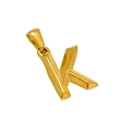 Ciondolo lettera K 3D in acciaio inossidabile placcato oro 18k per collana - Lettera K (K-Pendente)