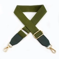 Adjustable army green canvas shoulder strap with gold hardware for crossbody bags - Army Green / Silver