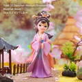 Resin Diaochan figurine in purple hanfu dress for desktop decor, 6.5x4.5x15.5cm - -35 Medium Diao Chan