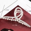 Silver metal hair claw clip with twisted texture design showing dimensions 11.7cm and 4.3cm - Braided Texture Silver Claw / 11.7cm / Silver