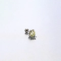 Orecchino a scaglie di drago con zircone giallo da 3mm e montatura in titanio - Barra in acciaio al titanio (6mm) / Verde mela (3mm/Pezzo singolo)