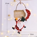 Decorazione Babbo Natale da appendere con clip in legno e segno Merry Christmas 21x12cm - Rosso (Babbo Natale con lanterna)