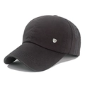 Berretto da baseball marrone in cotone lavato con ricamo Freestyle e stemma in metallo - Grigio