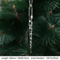 Pack of 100 clear acrylic icicle ornaments for Christmas tree, 128mm spiral design - Slim Spiral Icicle