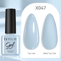LILY'CUTE X047 Light Blue Gel Nail Polish with Matte and Glossy Top Coat Effect - Light Blue (47)