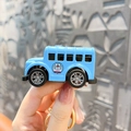 Mini blue cartoon bus keychain toy for children featuring a cute character design - Doraemon Car Keychain - School Bus