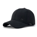 Herren Winter Baseballkappe in Schwarz mit Sport-Metall-Abzeichen und warmem Wollstoff - Schwarz