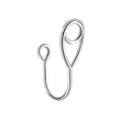 Polished silver stainless steel U-shaped fake nose ring with double teardrop design - Style 4 Silver