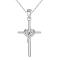 Collana a croce infinito in argento sterling S925 con cuore e moissanite centrale - Stile B Cuore Croce / Oro Bianco