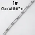Handmade stainless steel 0.7cm wide silver elongated link chain for DIY jewelry making - Style 1 (0.7cm Width / Per Meter)