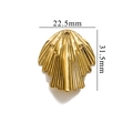 Ciondolo a forma di conchiglia dorata in acciaio al titanio, accessorio DIY 22,5x31,5mm - Foglia/Conchiglia