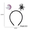Halloween felt headband with purple moon and black spider, 23cm height, 20cm width - Purple Moon & Spider Style (DD Style)