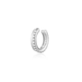 Ear cuff minimalista in argento S925 con zirconi scintillanti per orecchie senza buco - Pezzo Singolo / Oro Bianco