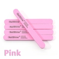 Pink straight sponge nail file 100/180 grit washable disinfectable 5pcs set - Pink