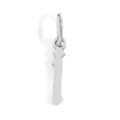 Polished silver geometric bar pendant with metal loop for DIY necklaces or bracelets - Letter I / Steel