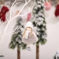 Angelo di peluche con vestito grigio a maglia e ali argentate decorazione per albero di Natale - Pendaglio Angelo Grigio / Grigio