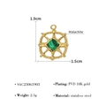 Pendente in acciaio inossidabile placcato oro 18K con inserto in malachite naturale - Acciaio Inossidabile/Malachite / SAC23061903-Malachite Classica
