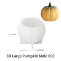 Molde de silicona translúcida de calabaza con texturas y una muestra de calabaza amarilla - Molde de calabaza 3D grande