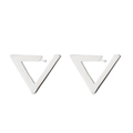 Boucles d'oreilles triangles évidées en acier inoxydable poli argenté pour femme - Style Triangle (301 Ton Argent) / Acier
