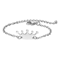 Minimalist silver stainless steel bracelet featuring a sleek crown charm and lobster clasp - Silver Crown