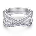 925 silver multi-layer crisscross ring featuring micro-pave zircon stone setting - Tl-466
