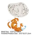 Molde de silicona dragón chino para decoración de pasteles con relieve dorado B162 - Dragón Chino (B162) / Gris