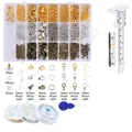 DIY jewelry making kit with 24-grid gold silver bronze findings and craft tools - Set 3