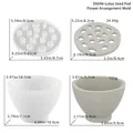 Ensemble de moules en silicone pour lotus avec dimensions et poids pour résine DIY - Ensemble Deux Pièces Composition Florale (D6046) / Base Avec Couvercle