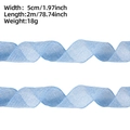 Blue sheer mesh ribbon for Easter party decor, 5cm wide 2m long wavy decorative textile - 2 Meters / Blue