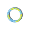 Light blue round spring ring gate with bright yellow polka dots for DIY keychains - Blue Gold
