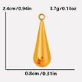 Polished gold teardrop pendant for DIY jewelry making, size 2.4cm by 0.8cm charm - S2009-Gold