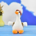 Cute plush white goose keychain pendant with a pink hat and metal beaded chain charm - Red Hat Goose / 14cm (Bead Chain)