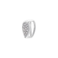 Detailed macro view of a silver teardrop pendant with sparkling cubic zirconia inlay - VD1467 Platinum