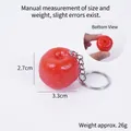 Realistic red apple keychain pendant made of resin with metal ring and 2.7x3.3cm dimensions - Unpainted Hawthorn-Keychain