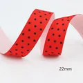 22mm rotes Ripsband mit schwarzen Punkten für DIY-Haarschleifen und Geschenkverpackungen - A5-Rote Basis Schwarze Punkte (22mm Breit)