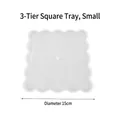 Small 15cm square epoxy resin silicone mold with wavy edges for 3-tier jewelry trays - Silicone Mold / Small Square Wave Edge (15cm)