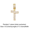 Detailed size view of iced-out letter T pendant with zircon inlays measuring 3.8x1.8cm - Letter T Pendant