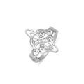 Polished stainless steel Celtic witch knot ring with intricate silver openwork design - US 7 / Steel
