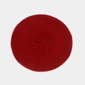 Classic red knitted beret featuring a stylish diamond lattice pattern and soft warm texture - M (56-58cm) / Burgundy