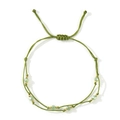 Green hand-woven double-strand bracelet with faceted crystal beads and golden spacers - Grass Green