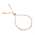 Elegant adjustable rose gold bracelet with sparkling cubic zirconia and sliding clasp - Rose Gold with CZ