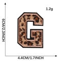 Leopard print plush letter G patch with embroidery border and dimensions 6cm x 4.4cm - Letter G