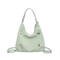 Large mint green tote bag with silver butterfly accents and versatile shoulder strap - Green Without Pendant